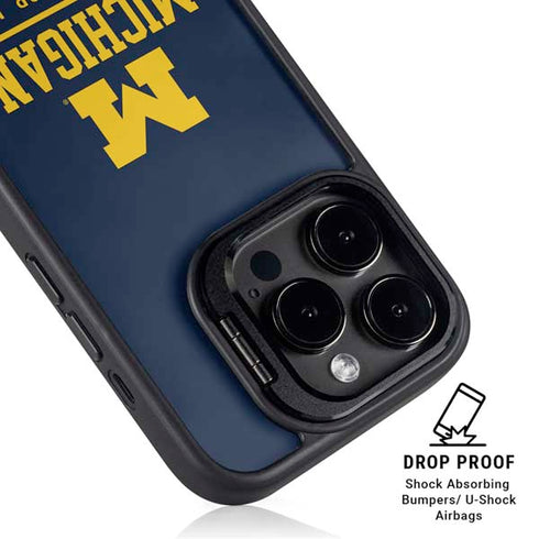 University of Michigan Ann Arbor Est 1817 iPhone 14 Pro Kickstand Case